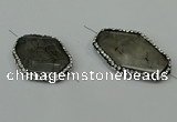 NGC6508 25*30mm - 25*40mm freeform black rutilated quartz connectors