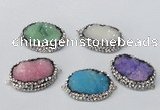 NGC651 20*30mm - 25*35mm freeform druzy agate connectors wholesale