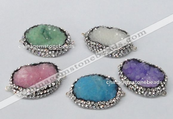 NGC651 20*30mm - 25*35mm freeform druzy agate connectors wholesale