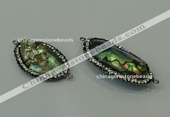 NGC6513 18*25mm - 20*35mm freeform abalone shell connectors