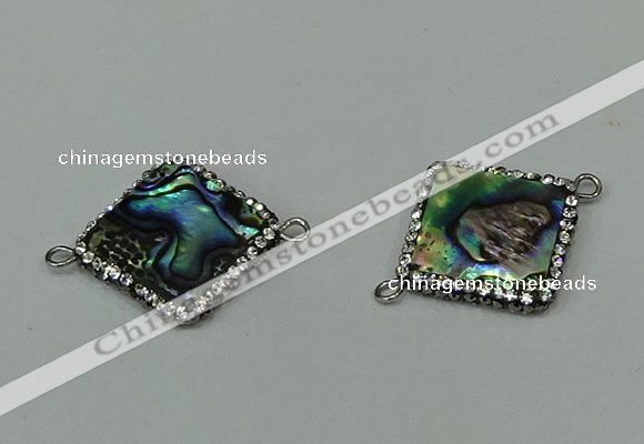 NGC6514 20*22mm diamond abalone shell connectors