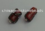 NGC6523 12*25mm tube agate gemstone connectors wholesale