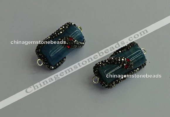 NGC6524 12*25mm tube agate gemstone connectors wholesale