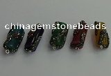 NGC6527 12*25mm tube agate gemstone connectors wholesale