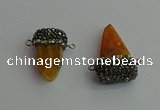 NGC6530 15*30mm - 20*40mm arrowhead agate gemstone connectors