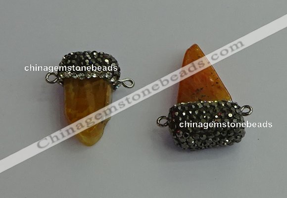 NGC6530 15*30mm - 20*40mm arrowhead agate gemstone connectors