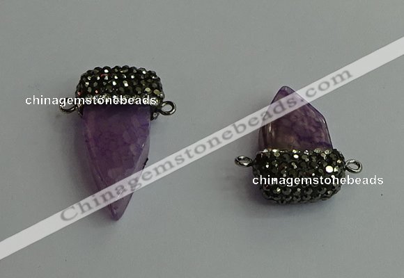 NGC6531 15*30mm - 20*40mm arrowhead agate gemstone connectors