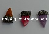 NGC6533 15*30mm - 20*40mm arrowhead agate gemstone connectors