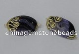 NGC655 20*30mm - 30*40mm freeform druzy agate connectors wholesale