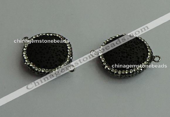 NGC6578 22mm - 25mm flat round lava connectors wholesale