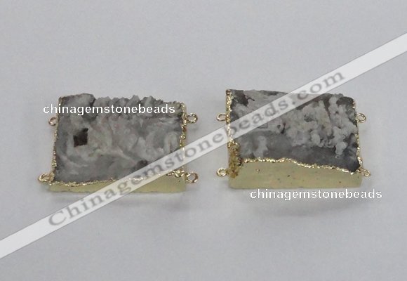 NGC661 25*30mm - 30*40mm rectangle druzy agate connectors wholesale