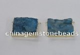 NGC662 25*30mm - 30*40mm rectangle druzy agate connectors wholesale