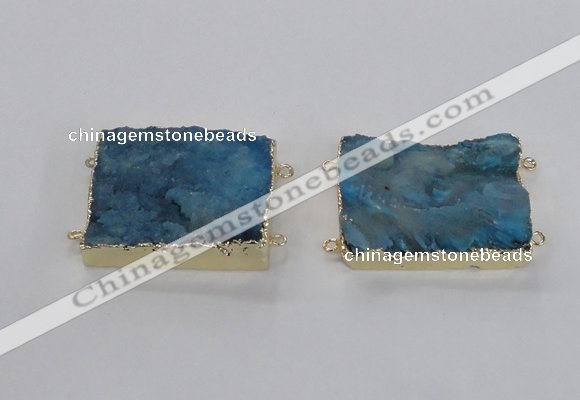 NGC662 25*30mm - 30*40mm rectangle druzy agate connectors wholesale