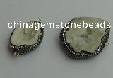 NGC6622 25*35mm - 35*40mm freeform druzy agate connectors