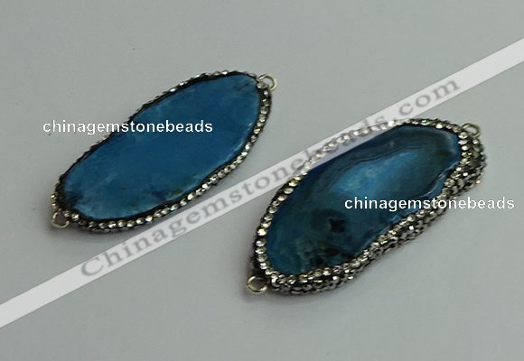 NGC6634 25*40mm - 30*55mm freeform agate connectors wholesale