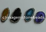 NGC6638 25*40mm - 30*55mm freeform agate connectors wholesale