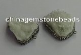 NGC6642 25*35mm - 30*40mm freeform druzy agate connectors