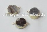 NGC683 14mm - 16mm coin druzy agate connectors wholesale