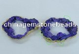 NGC702 45*75mm - 60*70mm freeform druzy agate connectors