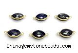 NGC7040 11*15mm faceted oval lapis lazuli connectors