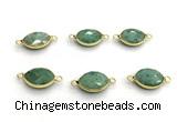 NGC7042 11*15mm faceted oval amazonite connectors