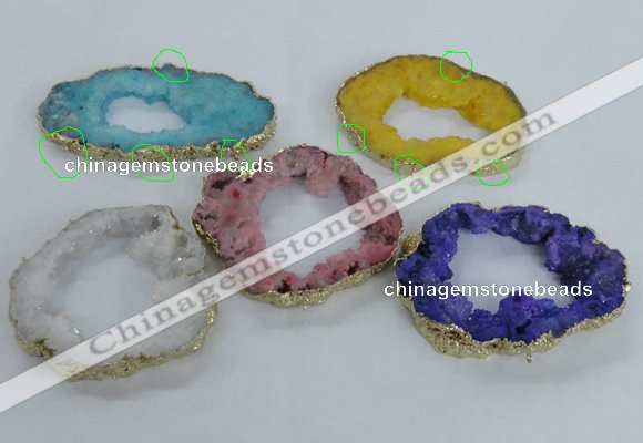 NGC706 45*75mm - 60*70mm freeform druzy agate connectors