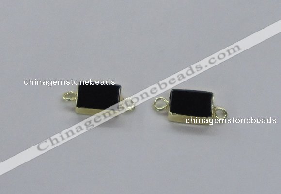 NGC715 10*14mm rectangle black agate connectors wholesale