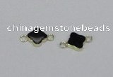 NGC721 14mm flower black agate gemstone connectors wholesale