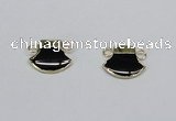 NGC723 15*20mm axe-shaped black agate connectors wholesale