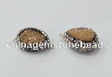 NGC731 16*22mm - 18*25mm freeform plated druzy agate connectors