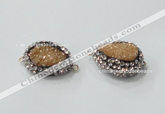 NGC731 16*22mm - 18*25mm freeform plated druzy agate connectors