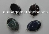 NGC75 22*30mm oval agate gemstone connectors wholesale