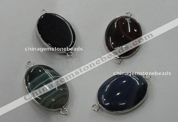 NGC75 22*30mm oval agate gemstone connectors wholesale