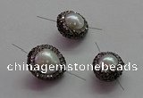 NGC7506 12*12mm - 14*14mm nuggets shell pearl connectors wholesale