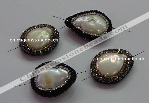 NGC7509 22*25mm - 22*30mm freeform pearl connectors wholesale