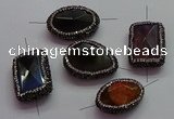 NGC7519 20*30mm - 23*33mm freeform agate connectors wholesale