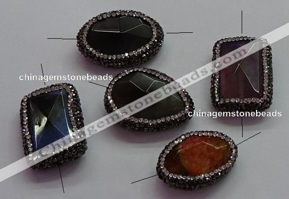 NGC7519 20*30mm - 23*33mm freeform agate connectors wholesale