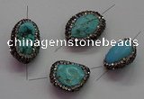 NGC7529 15*20mm - 18*25mm nuggets turquoise connectors wholesale