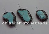 NGC7530 15*20mm - 18*25mm freeform turquoise connectors wholesale