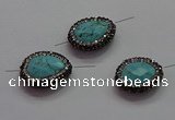 NGC7532 18*22mm - 20*25mm faceted teardrop turquoise connectors