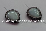 NGC7537 22*30mm flat teardrop quartz connectors wholesale