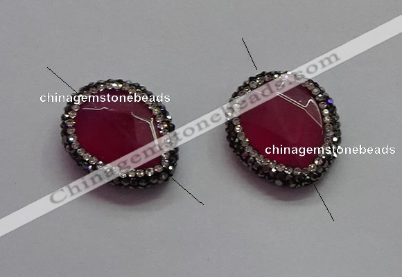 NGC7541 20*25mm faceted flat teardrop quartz connectors wholesale