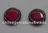 NGC7546 25mm faceted coin quartz connectors wholesale
