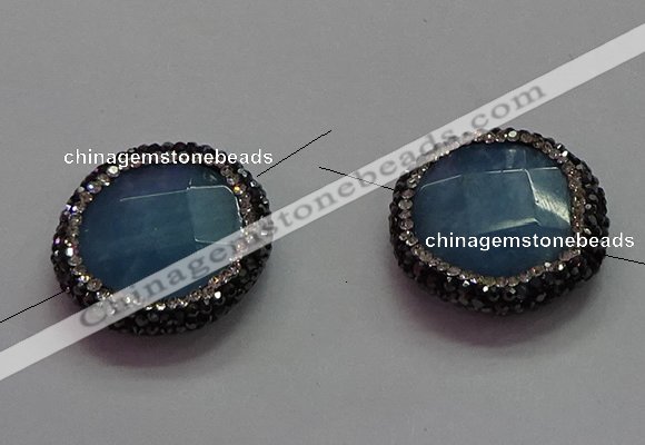 NGC7547 25mm faceted coin quartz connectors wholesale