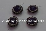 NGC7555 16mm faceted coin amethyst connectors wholesale