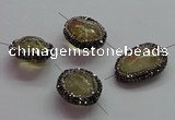 NGC7558 18*22mm - 20*30mm freeform citrine connectors wholesale