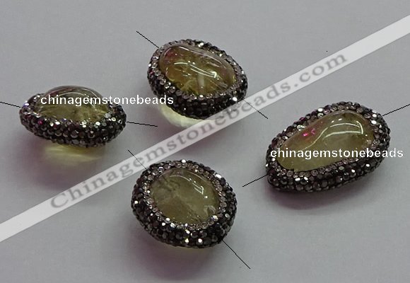 NGC7558 18*22mm - 20*30mm freeform citrine connectors wholesale