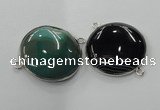 NGC79 30mm flat round agate gemstone connectors wholesale