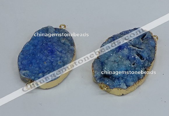 NGC8004 30*40mm - 35*45mm freeform druzy agate connectors