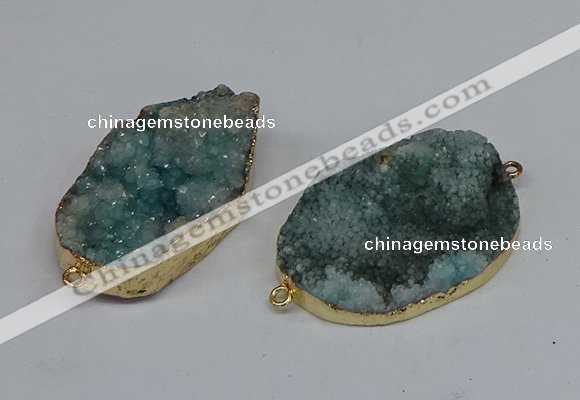 NGC8005 30*40mm - 35*45mm freeform druzy agate connectors